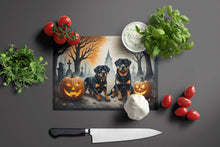 Load image into Gallery viewer, Rottweiler Spooky Halloween Glass Cutting Boards – Durable, Decorative Kitchen Art Large