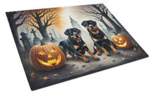 Load image into Gallery viewer, Rottweiler Spooky Halloween Glass Cutting Boards – Durable, Decorative Kitchen Art Large