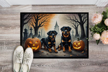 Load image into Gallery viewer, Rottweiler Spooky Halloween Doormat -  18x27 Decorative Floor Mat – Indoor/Outdoor Rug