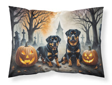 Load image into Gallery viewer, Rottweiler Spooky Halloween Fabric Standard Pillowcase – Artistic Decorative Front, White Back