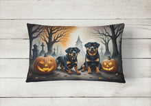 Load image into Gallery viewer, Rottweiler Spooky Halloween Fabric Decorative Pillow