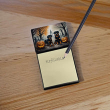 Load image into Gallery viewer, Rottweiler Spooky Halloween Sticky Note Holder- Refiilable Desk Accessory Note Pad