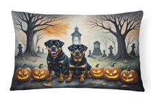 Load image into Gallery viewer, Rottweiler Spooky Halloween Fabric Decorative Pillow
