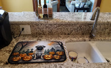 Load image into Gallery viewer, Fawn Pug Spooky Halloween Dish Drying Mat