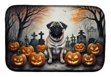Load image into Gallery viewer, Fawn Pug Spooky Halloween Dish Drying Mat