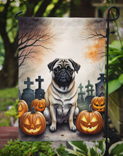 Load image into Gallery viewer, Fawn Pug Spooky Halloween Garden Flag – Dog in Cemetery Scene