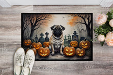 Load image into Gallery viewer, Fawn Pug Spooky Halloween Doormat -  18x27 Decorative Floor Mat – Indoor/Outdoor Rug
