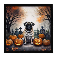 Load image into Gallery viewer, Fawn Pug Spooky Halloween Framed Metal Print