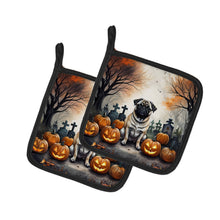 Load image into Gallery viewer, Fawn Pug Spooky Halloween Pot Holders - Set of 2 Decorative Kitchen Helpers | Made in the USA
