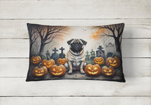 Load image into Gallery viewer, Fawn Pug Spooky Halloween Fabric Decorative Pillow