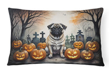 Load image into Gallery viewer, Fawn Pug Spooky Halloween Fabric Decorative Pillow