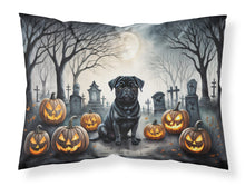 Load image into Gallery viewer, Black Pug Spooky Halloween Fabric Standard Pillowcase – Artistic Decorative Front, White Back