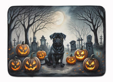 Load image into Gallery viewer, Black Pug Spooky Halloween Memory Foam Kitchen Mat