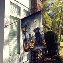Load image into Gallery viewer, Black Pug Spooky Halloween House Flag