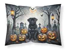 Load image into Gallery viewer, Black Pug Spooky Halloween Fabric Standard Pillowcase – Artistic Decorative Front, White Back