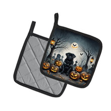 Load image into Gallery viewer, Black Pug Spooky Halloween Pot Holders - Set of 2 Decorative Kitchen Helpers | Made in the USA