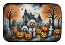 Load image into Gallery viewer, Poodle Spooky Halloween Dish Drying Mat