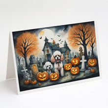 Load image into Gallery viewer, Poodle Spooky Halloween Greeting Cards -  Blank Note Cards – 8-Pack of Artist-Designed Cards with Envelopes