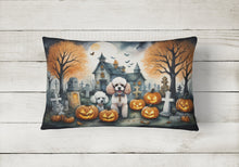 Load image into Gallery viewer, Poodle Spooky Halloween Fabric Decorative Pillow