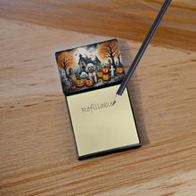 Load image into Gallery viewer, Poodle Spooky Halloween Sticky Note Holder- Refiilable Desk Accessory Note Pad