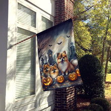 Load image into Gallery viewer, Pomeranian Spooky Halloween House Flag