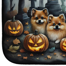Load image into Gallery viewer, Pomeranian Spooky Halloween Dish Drying Mat
