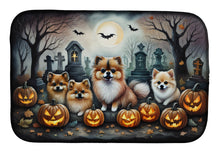 Load image into Gallery viewer, Pomeranian Spooky Halloween Dish Drying Mat