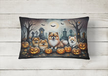 Load image into Gallery viewer, Pomeranian Spooky Halloween Fabric Decorative Pillow