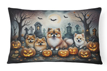 Load image into Gallery viewer, Pomeranian Spooky Halloween Fabric Decorative Pillow