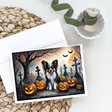 Load image into Gallery viewer, Papillon Spooky Halloween Greeting Cards -  Blank Note Cards – 8-Pack of Artist-Designed Cards with Envelopes