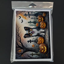 Load image into Gallery viewer, Papillon Spooky Halloween Greeting Cards -  Blank Note Cards – 8-Pack of Artist-Designed Cards with Envelopes