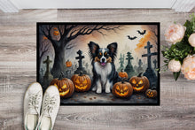 Load image into Gallery viewer, Papillon Spooky Halloween Doormat -  18x27 Decorative Floor Mat – Indoor/Outdoor Rug