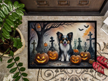 Load image into Gallery viewer, Papillon Spooky Halloween Doormat -  18x27 Decorative Floor Mat – Indoor/Outdoor Rug