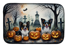 Load image into Gallery viewer, Papillon Spooky Halloween Dish Drying Mat
