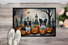 Load image into Gallery viewer, Papillon Spooky Halloween Doormat -  18x27 Decorative Floor Mat – Indoor/Outdoor Rug