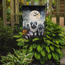 Load image into Gallery viewer, Old English Sheepdog Spooky Halloween Garden Flag – Dog in Cemetery Scene