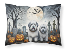 Load image into Gallery viewer, Old English Sheepdog Spooky Halloween Fabric Standard Pillowcase – Artistic Decorative Front, White Back