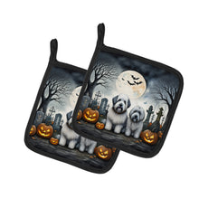 Load image into Gallery viewer, Old English Sheepdog Spooky Halloween Pot Holders - Set of 2 Decorative Kitchen Helpers | Made in the USA