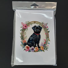 Load image into Gallery viewer, Affenpinscher and Flowers Greeting Cards -  Blank Note Cards – 8-Pack of Artist-Designed Cards with Envelopes