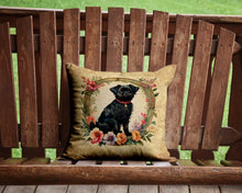 Load image into Gallery viewer, Affenpinscher and Flowers Throw Pillow - 14x14 Decorative Pillow – Art for Your Home &amp; Patio