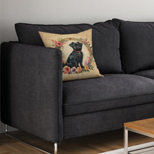 Load image into Gallery viewer, Affenpinscher and Flowers Throw Pillow - 14x14 Decorative Pillow – Art for Your Home &amp; Patio