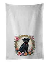 Load image into Gallery viewer, Affenpinscher and Flowers Kitchen Towel Set of 2