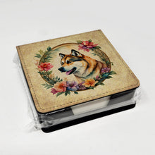 Load image into Gallery viewer, Akita and Flowers PU Leather Note Paper Holder