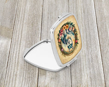 Load image into Gallery viewer, Alaskan Klee Kai and Flowers Compact Mirror – Stylish Purse Mirror with Artistic Covers