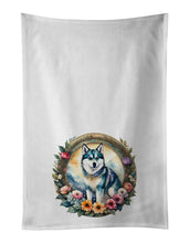 Load image into Gallery viewer, Alaskan Klee Kai and Flowers Kitchen Towel Set of 2
