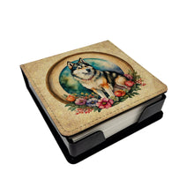 Load image into Gallery viewer, Alaskan Malamute and Flowers PU Leather Note Paper Holder
