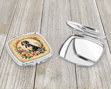 Load image into Gallery viewer, American English Coonhound and Flowers Compact Mirror – Stylish Purse Mirror with Artistic Covers
