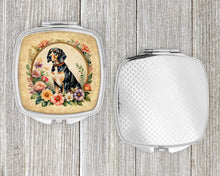 Load image into Gallery viewer, American English Coonhound and Flowers Compact Mirror – Stylish Purse Mirror with Artistic Covers