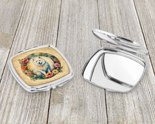 Load image into Gallery viewer, American Eskimo and Flowers Compact Mirror – Stylish Purse Mirror with Artistic Covers