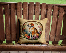 Load image into Gallery viewer, American Foxhound and Flowers Throw Pillow - 14x14 Decorative Pillow – Art for Your Home &amp; Patio